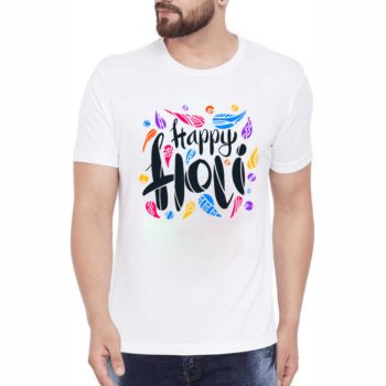 Holi T-Shirt Festival Celebration for Men and Women with Colorful Design Half Sleevs Round Neck for all Boys and Girls Unisex 01