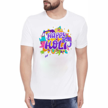 Holi T-Shirt Festival Celebration for Men and Women with Colorful Design Half Sleevs Round Neck for all Boys and Girls Unisex 02