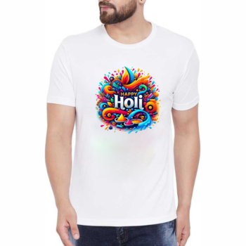 Holi T-Shirt Festival Celebration for Men and Women with Colorful Design Half Sleevs Round Neck for all Boys and Girls Unisex 03