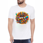 Holi T-Shirt Festival Celebration for Men and Women with Colorful Design Half Sleevs Round Neck for all Boys and Girls Unisex 04