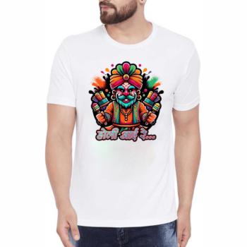 Holi T-Shirt Festival Celebration for Men and Women with Colorful Design Half Sleevs Round Neck for all Boys and Girls Unisex 07