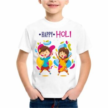 Holi T-Shirt Festival Celebration New-1 for Men and Women with Design Half Sleevs Round Neck for all Boys and Girls Unisex